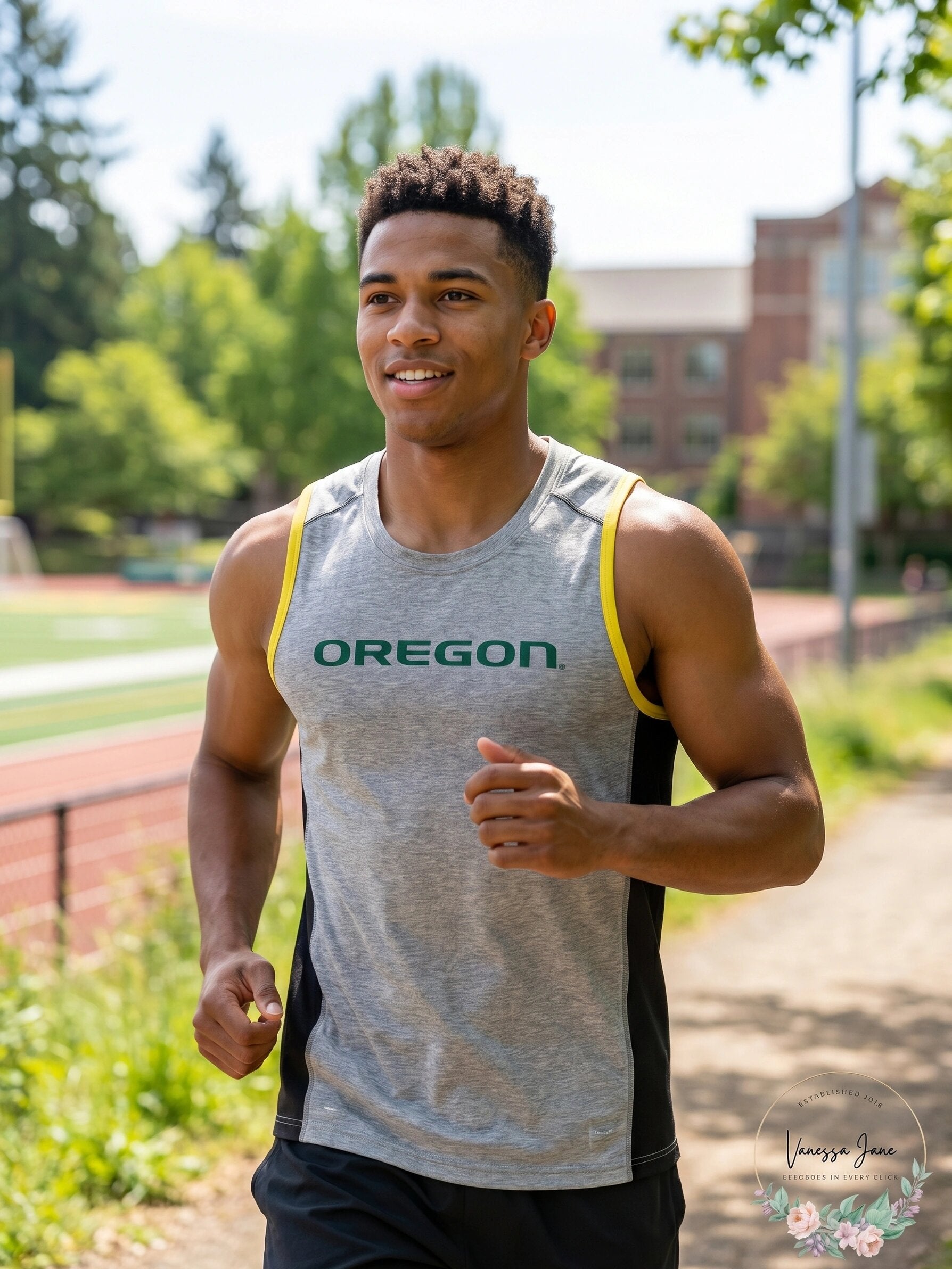 NCAA Oregon Ducks Youth Fan Gear Tank Shirt, Large 14-16, Heather Grey