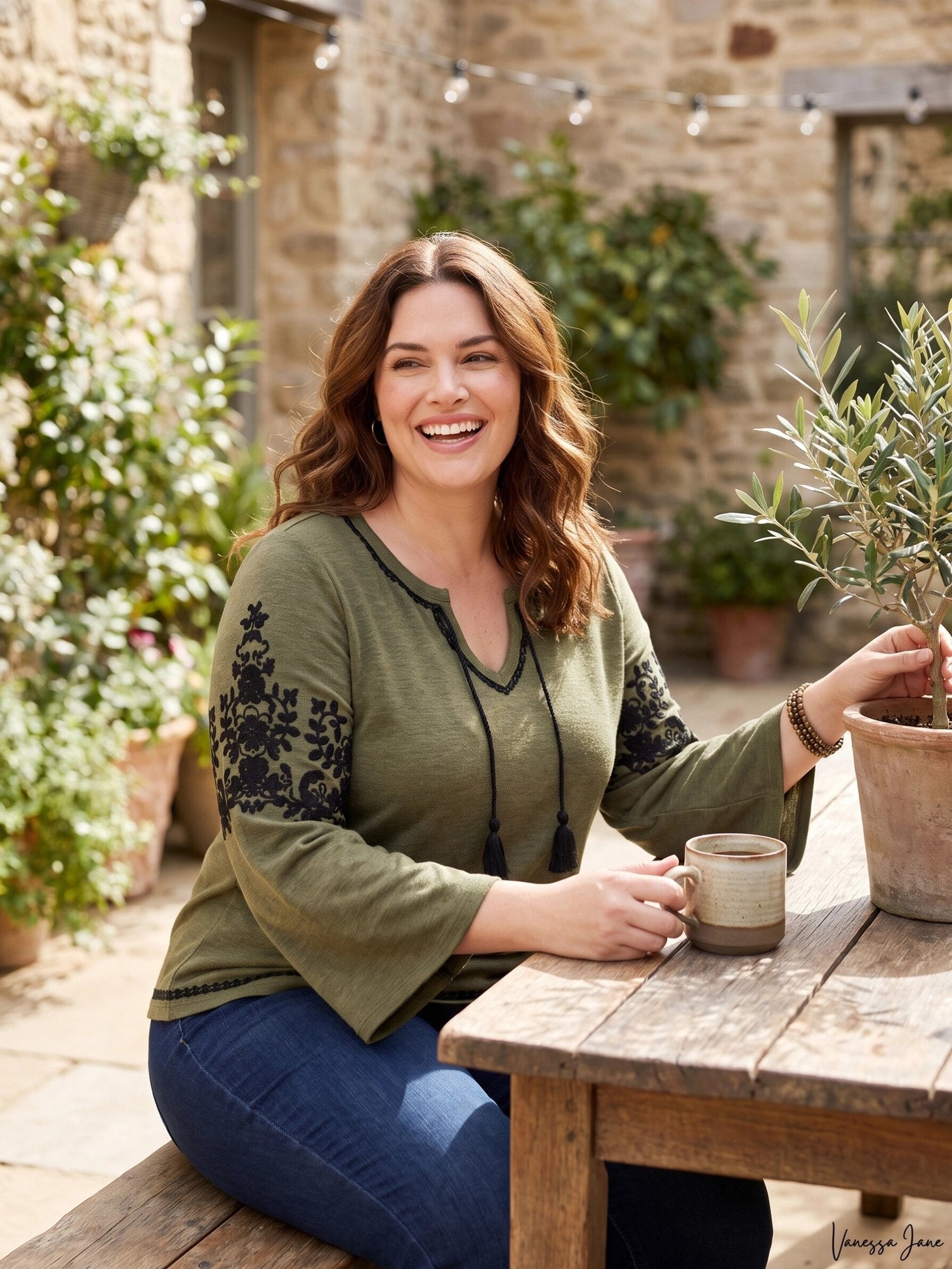 Style &amp; Co Plus Size Embroidered Peasant Sweater, Size 3X