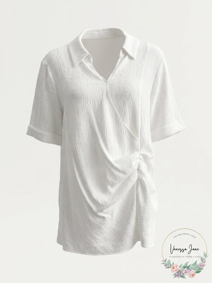 Alfani Womens Pleated Waist Surplice Henley Top