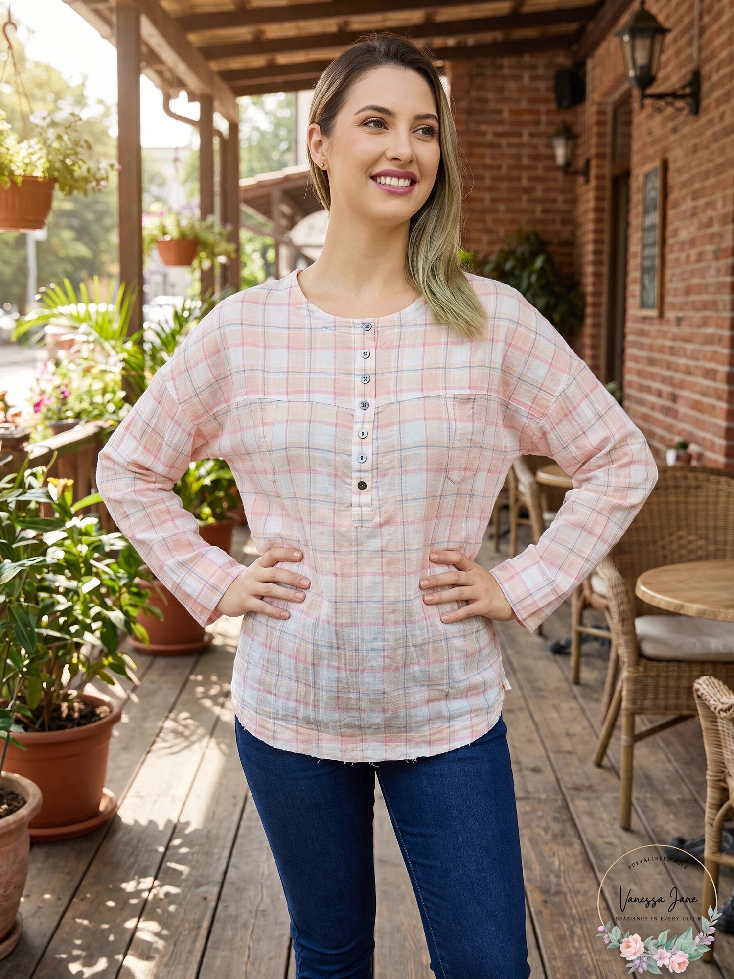 Beach Lunch Lounge Mia Plaid Shirt
