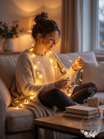 Tiny Lites Battery Operated Silver Wire Indoor LED Light String, Warm White, 4-F