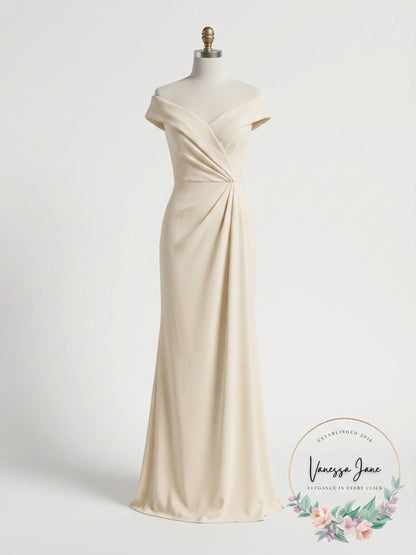 Lauren Ralph Lauren Jersey Off-the-Shoulder Gown, Size 2