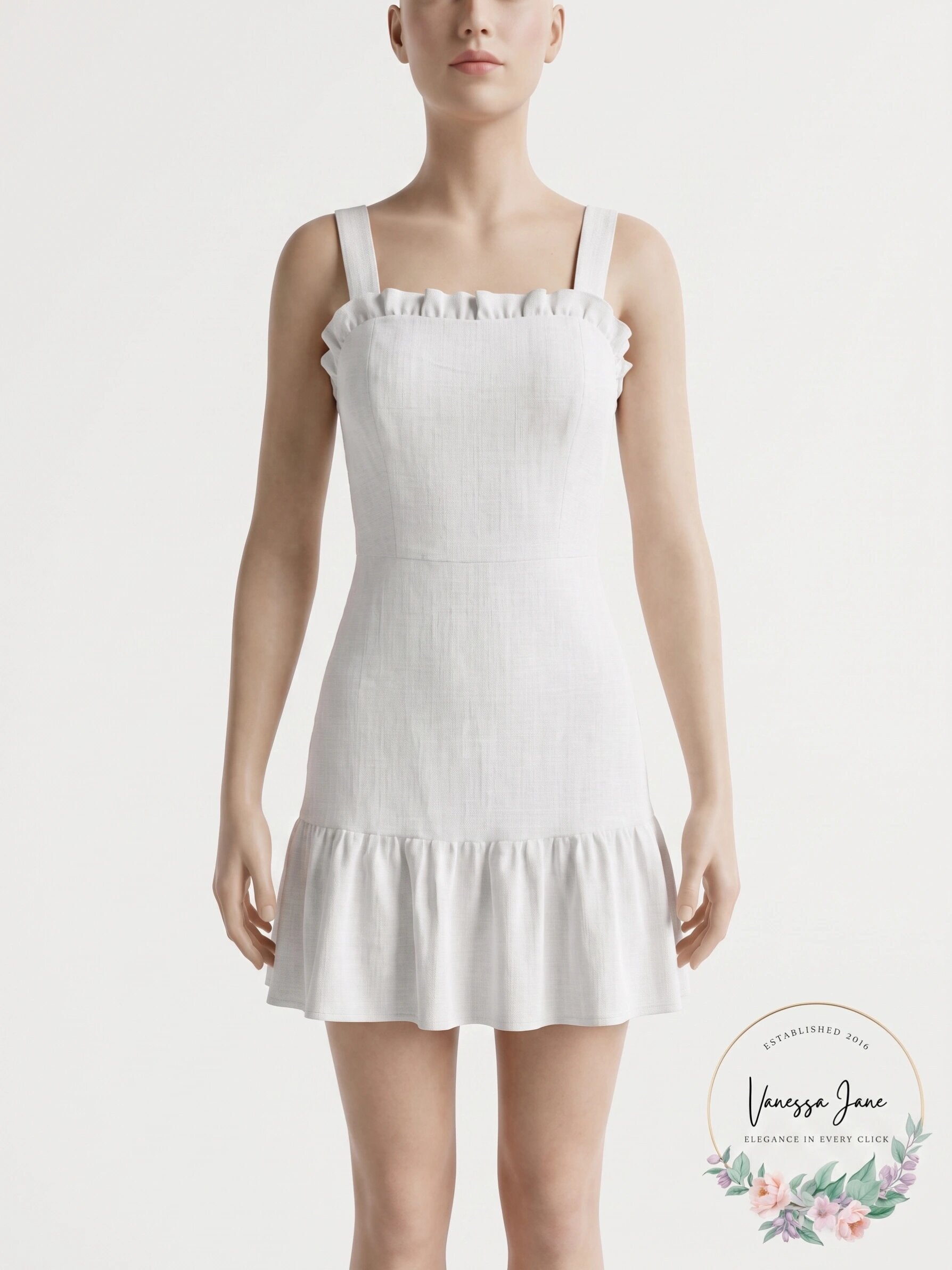 Aqua Sleeveless Ruffle-Trim Dress Size XS