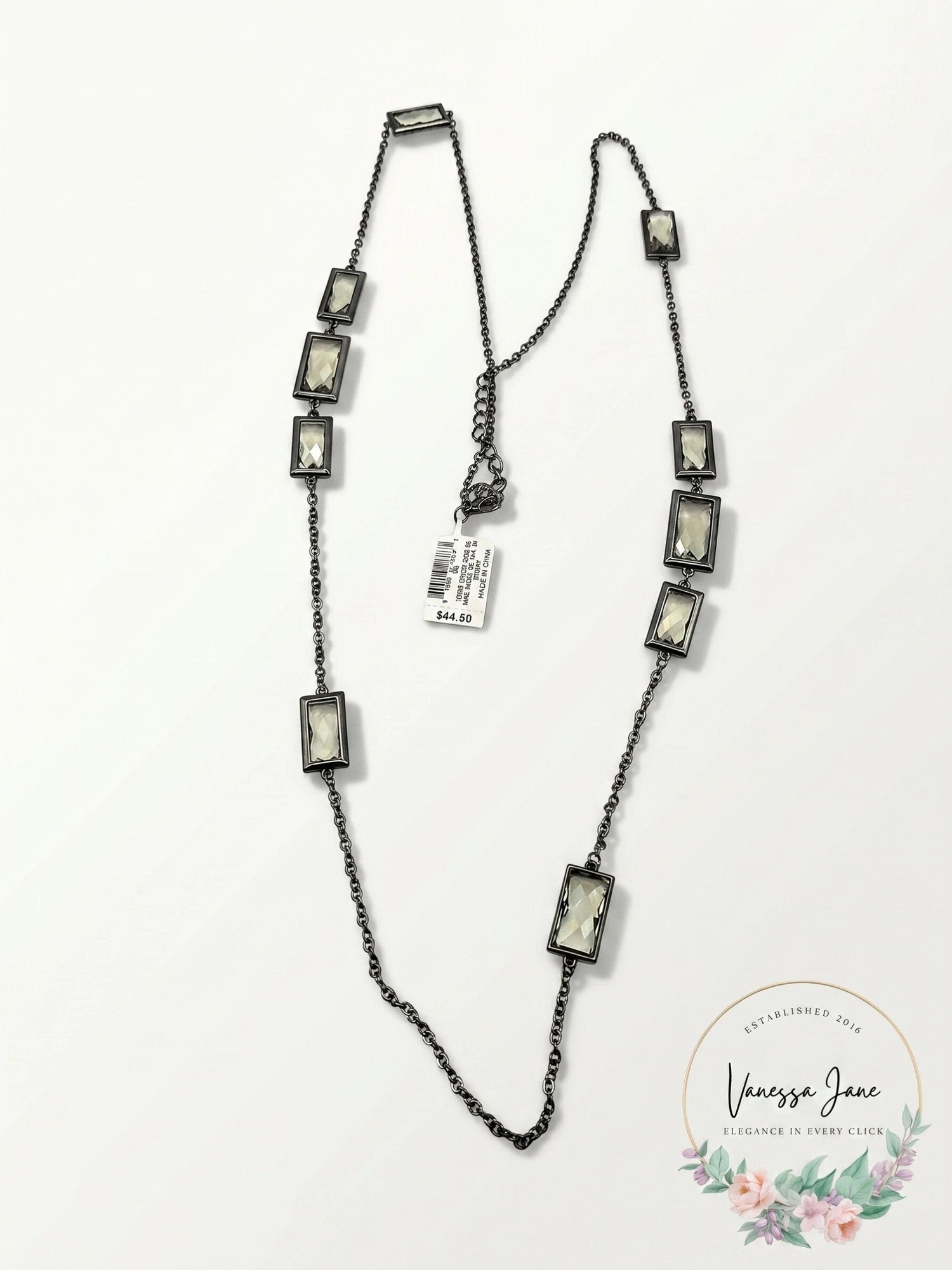 Alfani Crystal Station Necklace, 42 + 2 Extender