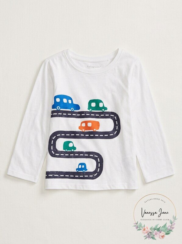 First Impressions Boys Long Sleeve Print T-Shirt