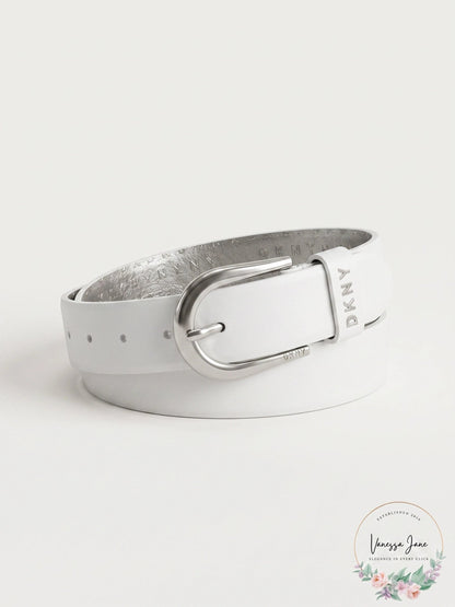 DKNY Belt With Metal Logo Letters, Size Small
