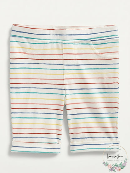 Epic Threads Toddler Girls Rainbow Striped Bermuda Shorts, Size 2T