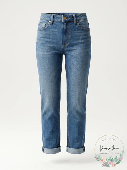 Joes the Scout High Waist Roll Cuff Straight Leg Jeans in Denali, Size 27