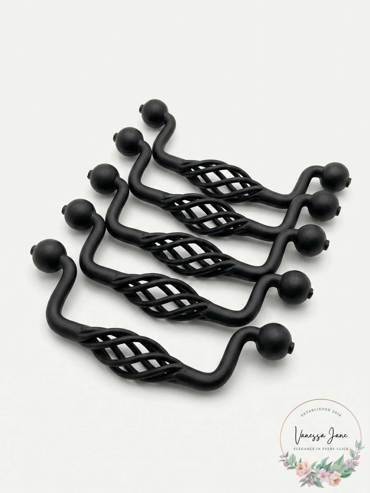 Lot of 7 Liberty Hardware PN0527 Forged Iron II 3-3/4 Inch Birdcage