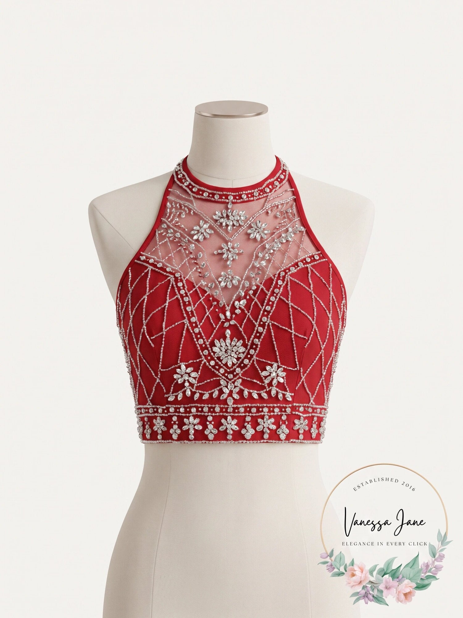 B. Darlin Juniors Red Mesh Embellished Crop Top Blouse Juniors, Size 1/2