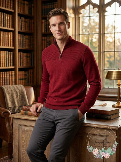 Alfani Mens Quarter-Zip Knit Sweater