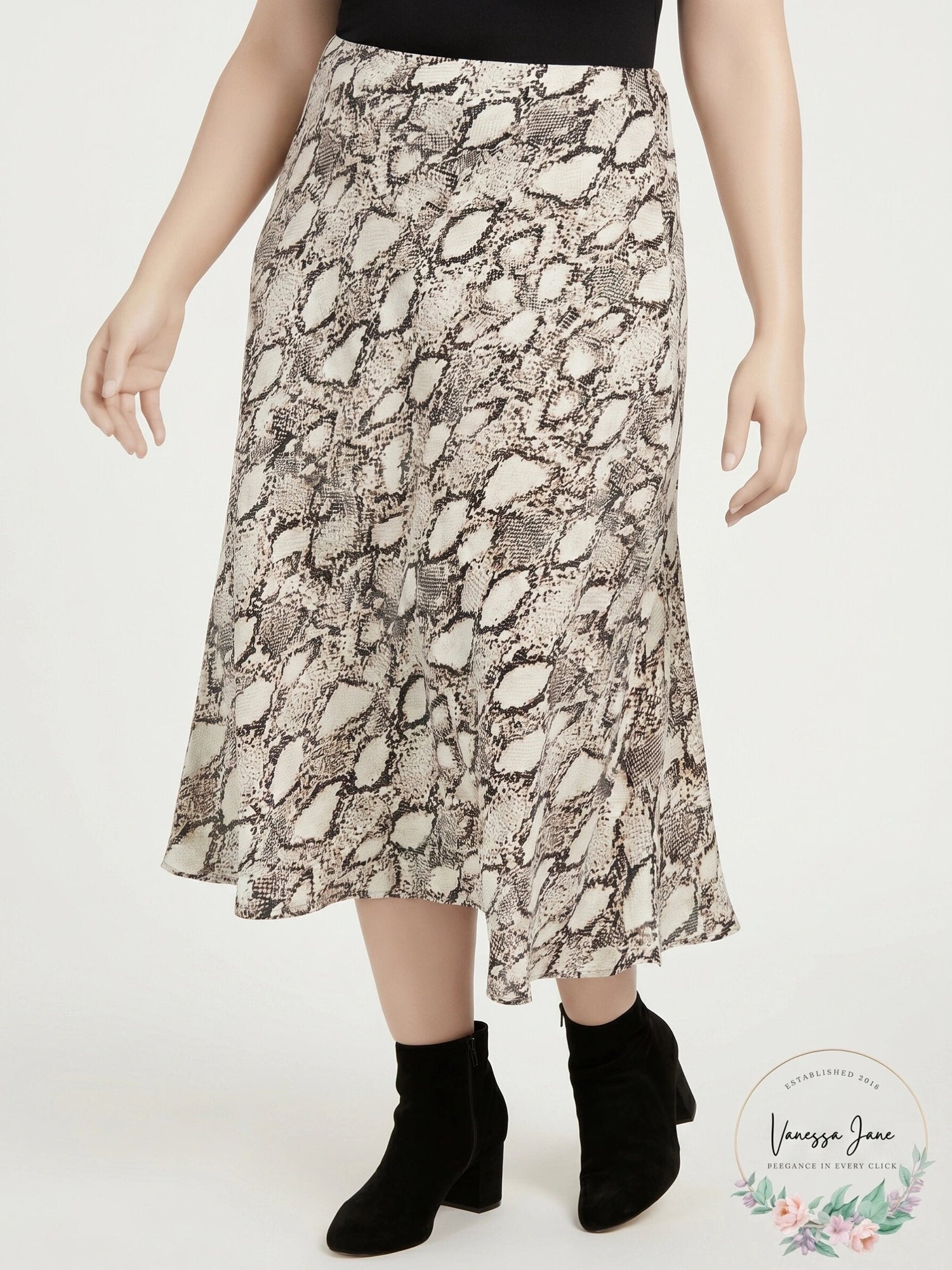 Bar III Womens Plus Snake Print Midi Skirt, Size 3X