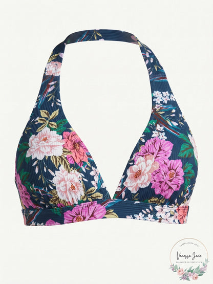 Jessica Simpson Gardenia Paradise Bikini Top, Size Small