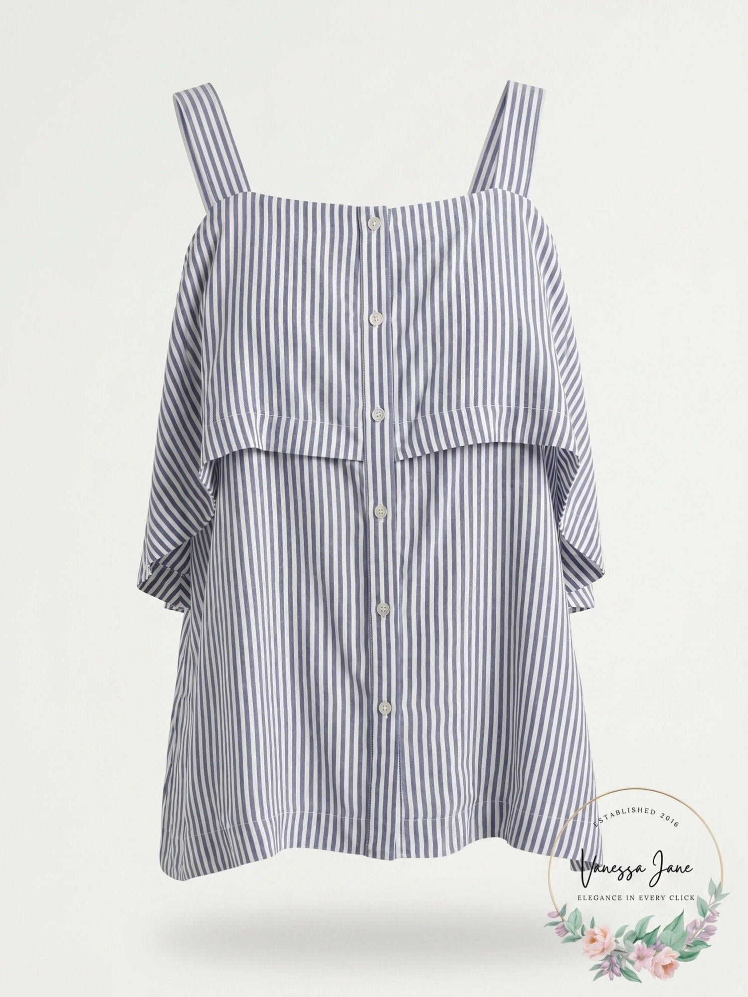 Velvet Heart Womens Striped Tiered Blouse, Size Small