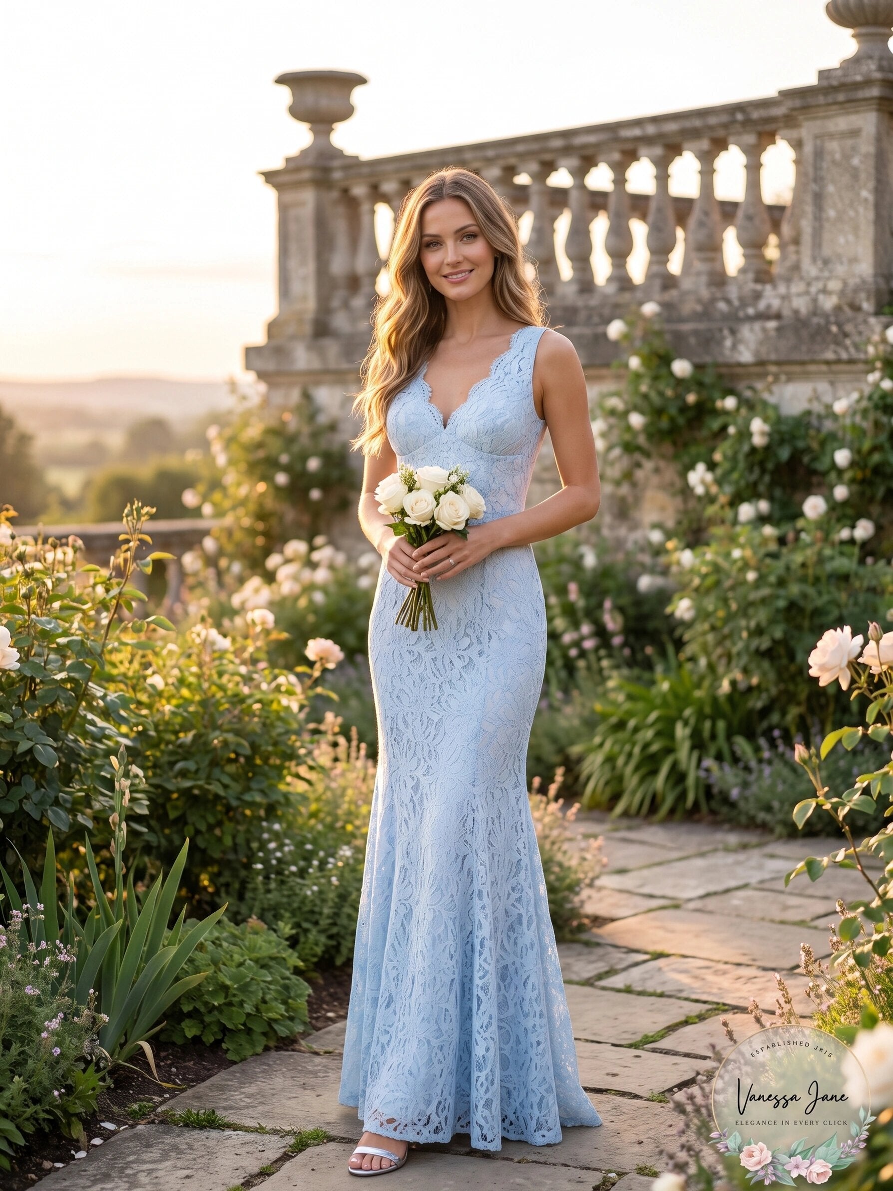 Morgan &amp; Company Juniors Open-Back Glitter-Lace Gown