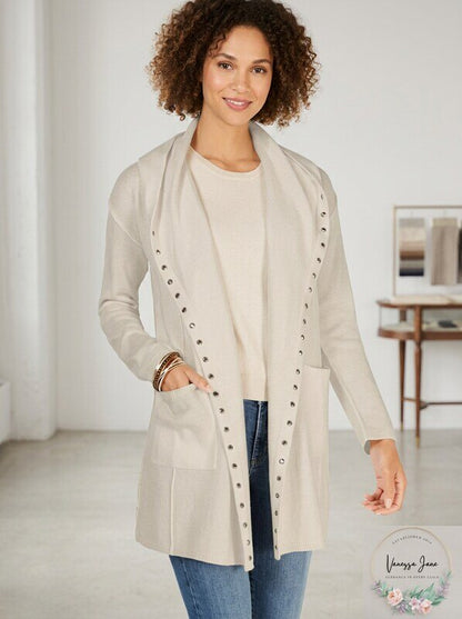 Style &amp; Co Stud-Trim Hooded Cardigan, Size 1X
