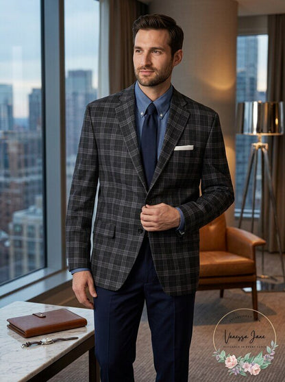 Lauren Ralph Lauren Mens Classic-Fit Ultraflex Stretch Patterned Blazer, 42L