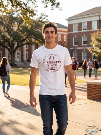 NCAA Mississippi State Bulldogs NCAA 100% Pre-Shrunk Short sleeve, White Large