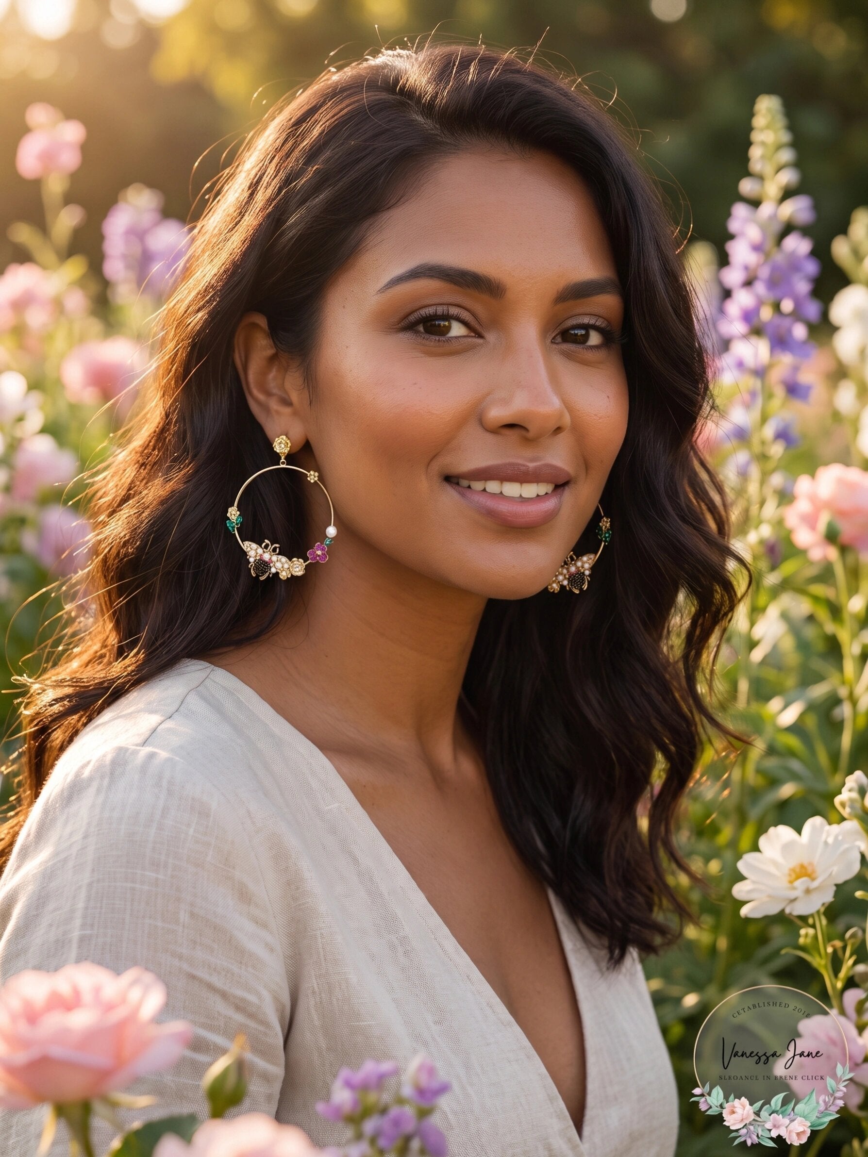 Thalia Sodi Gold-Tone Imitation Pearl &amp; Crystal Bee Flower Drop Earring
