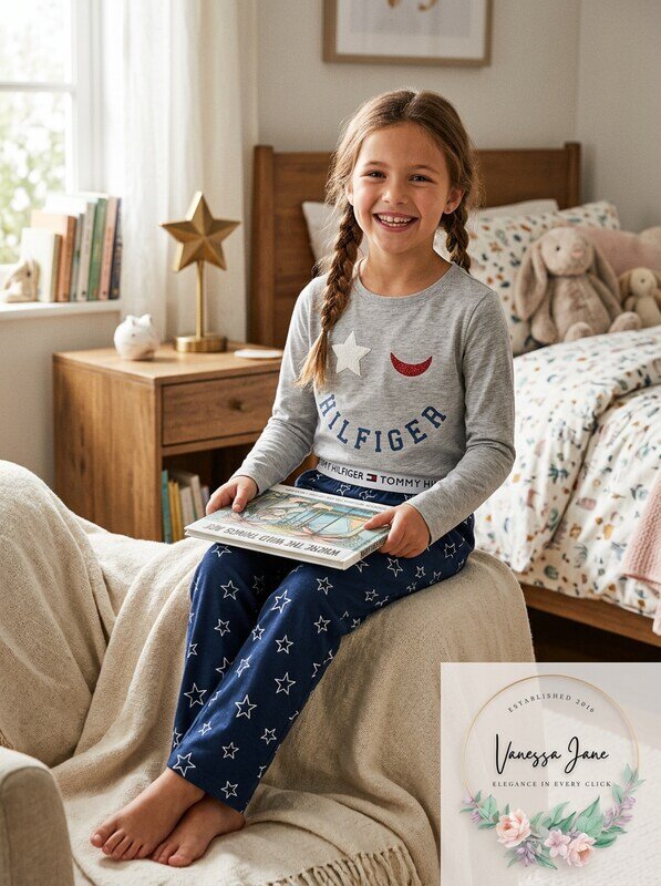 Tommy Hilfiger Girls 2-Pc. Plaid Pajama Set