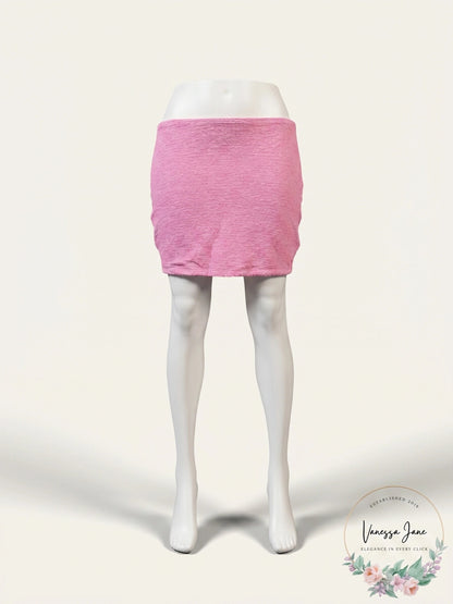 Lulus Made for Sun Pink Swim Cover-Up Skirt, Size Large