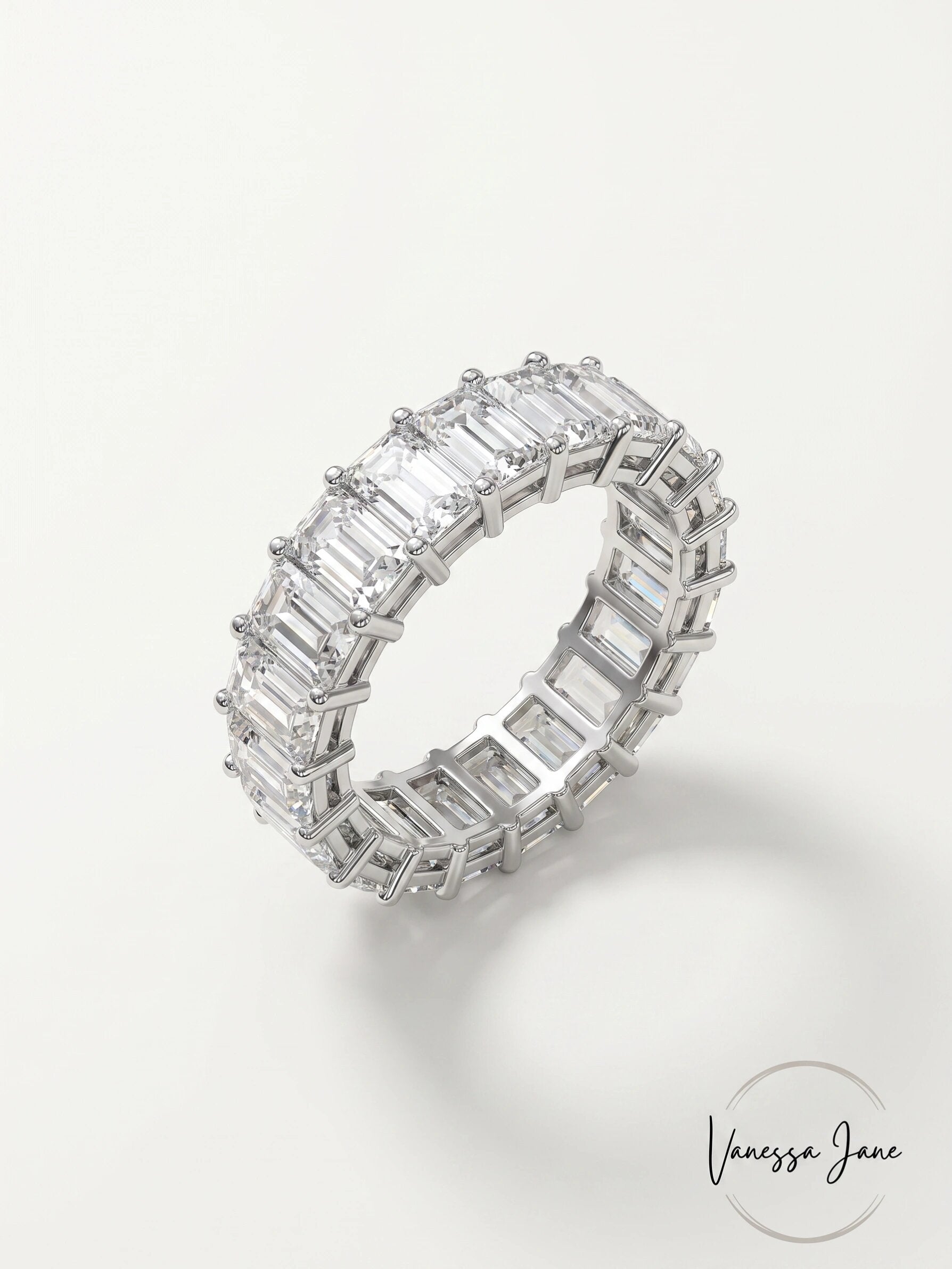 Inc Silver-Tone Crystal Baguette Statement Ring, Size 7