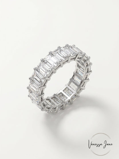 Inc Silver-Tone Crystal Baguette Statement Ring, Size 7