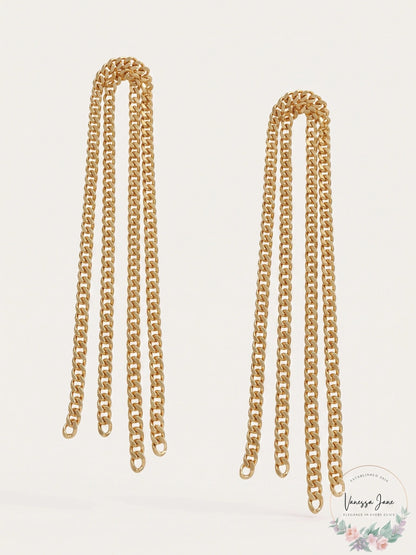 Inc International Concepts Gold-Tone Fringe Linear Earrings