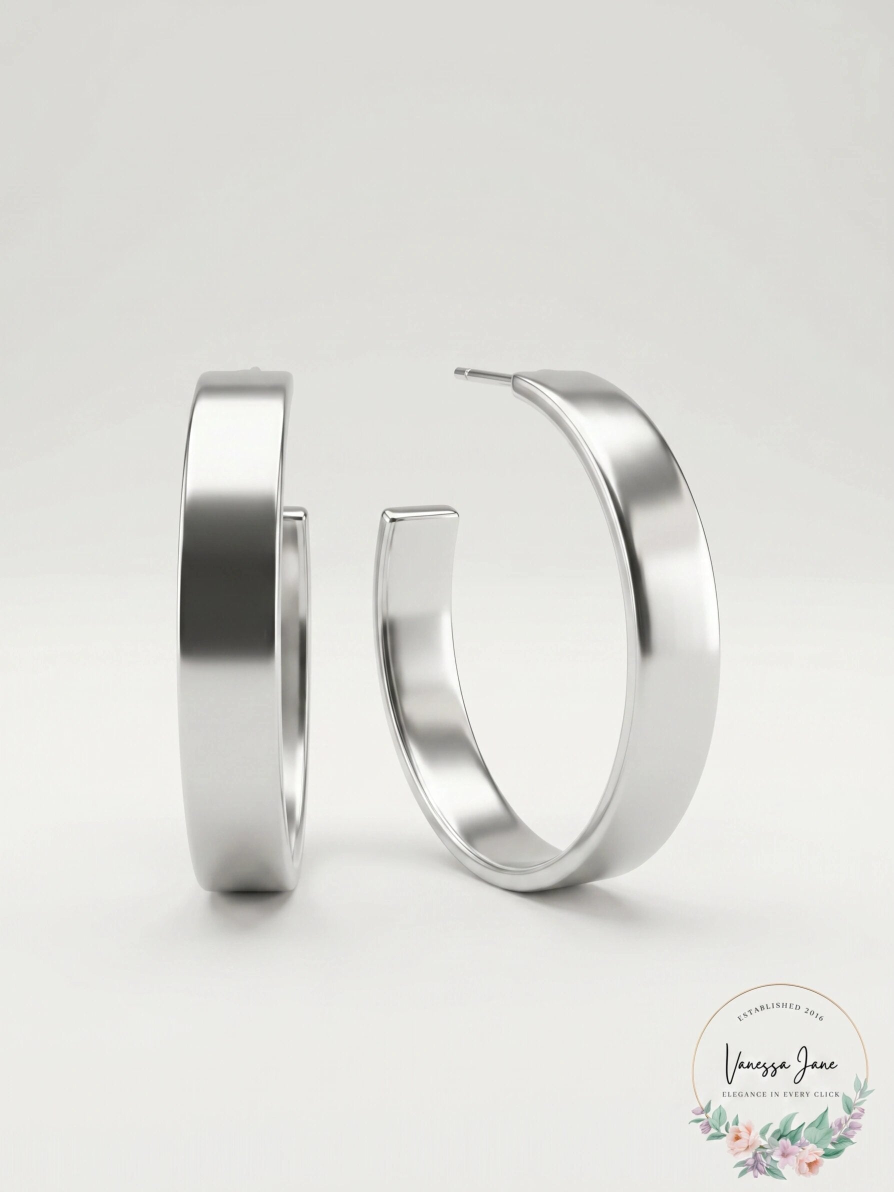 Alfani Silver-Tone Medium Wide Open Hoop Earrings