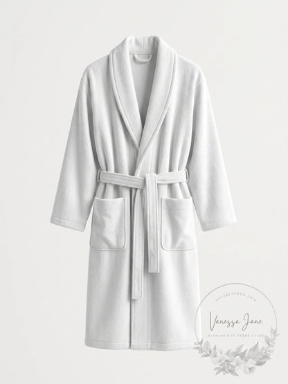 Hudson Park Collection Womens White Turkish Cotton Robe Size S/M