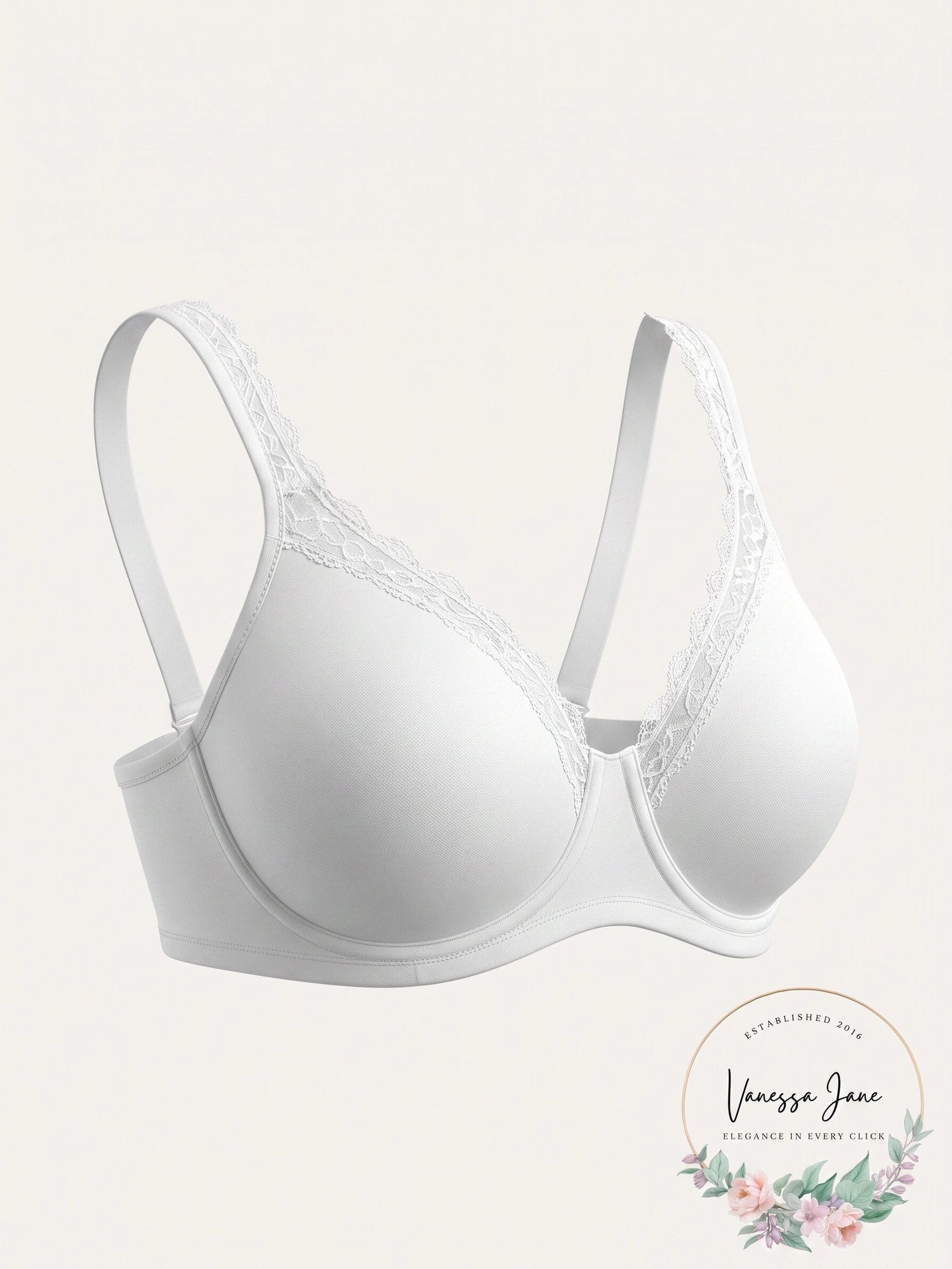 Leading Lady Plus Size Luxe T-Shirt Bra, Size 46F/Bright White