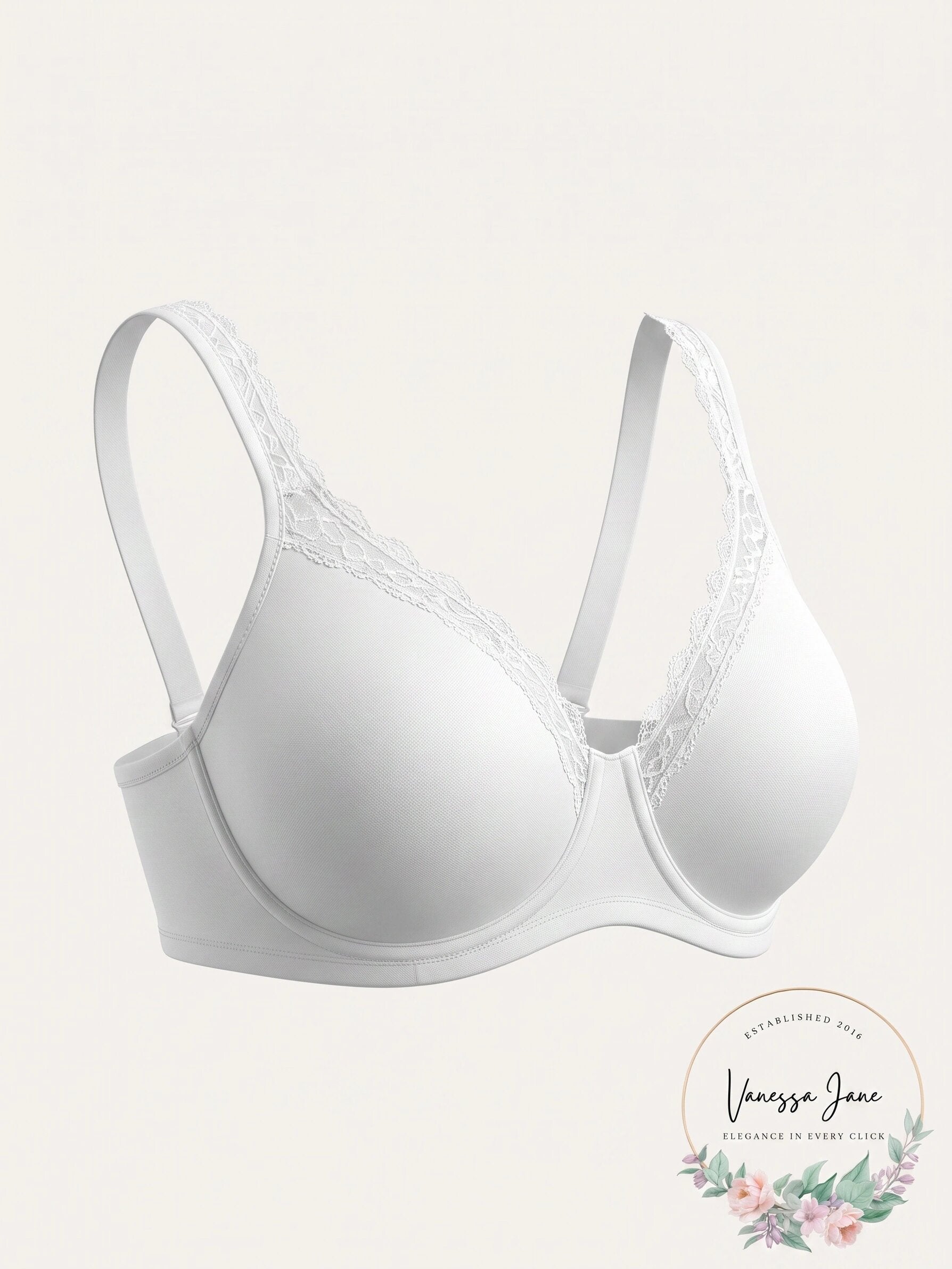 Leading Lady Plus Size Luxe T-Shirt Bra, Size 46F/Bright White