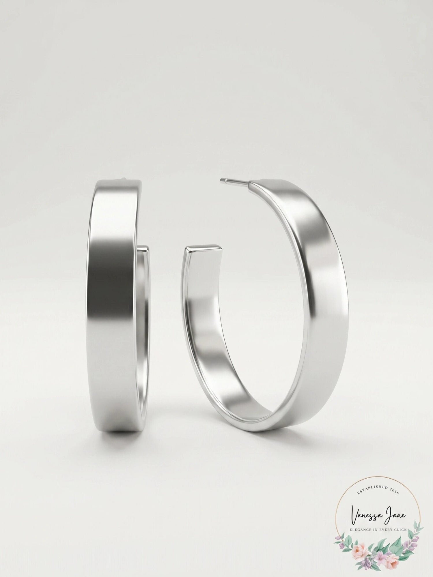 Alfani Silver-Tone Medium Wide Open Hoop Earrings