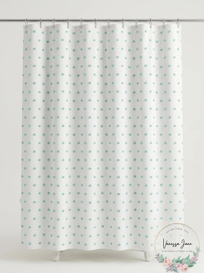 Saturday Knight Neutral Nuances Colorful Dots Shower Curtain, One Size, Blue
