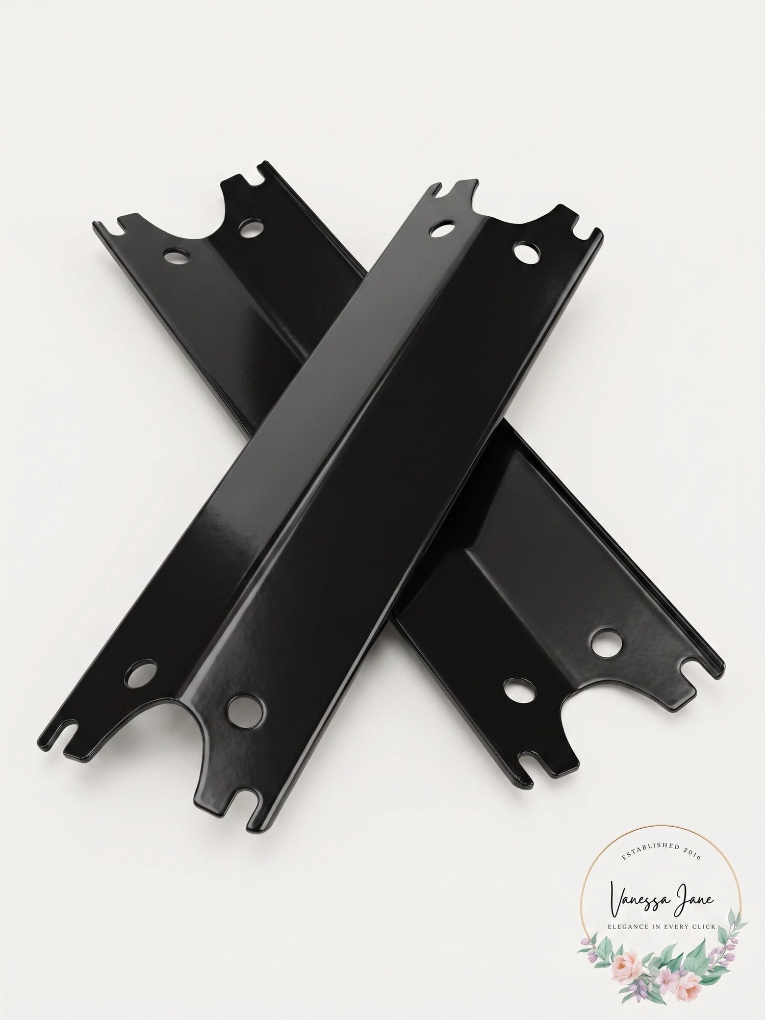 2-Pack Universal Porcelain Steel Grill Heat Plates, 15 1/8" x 3 3/4"