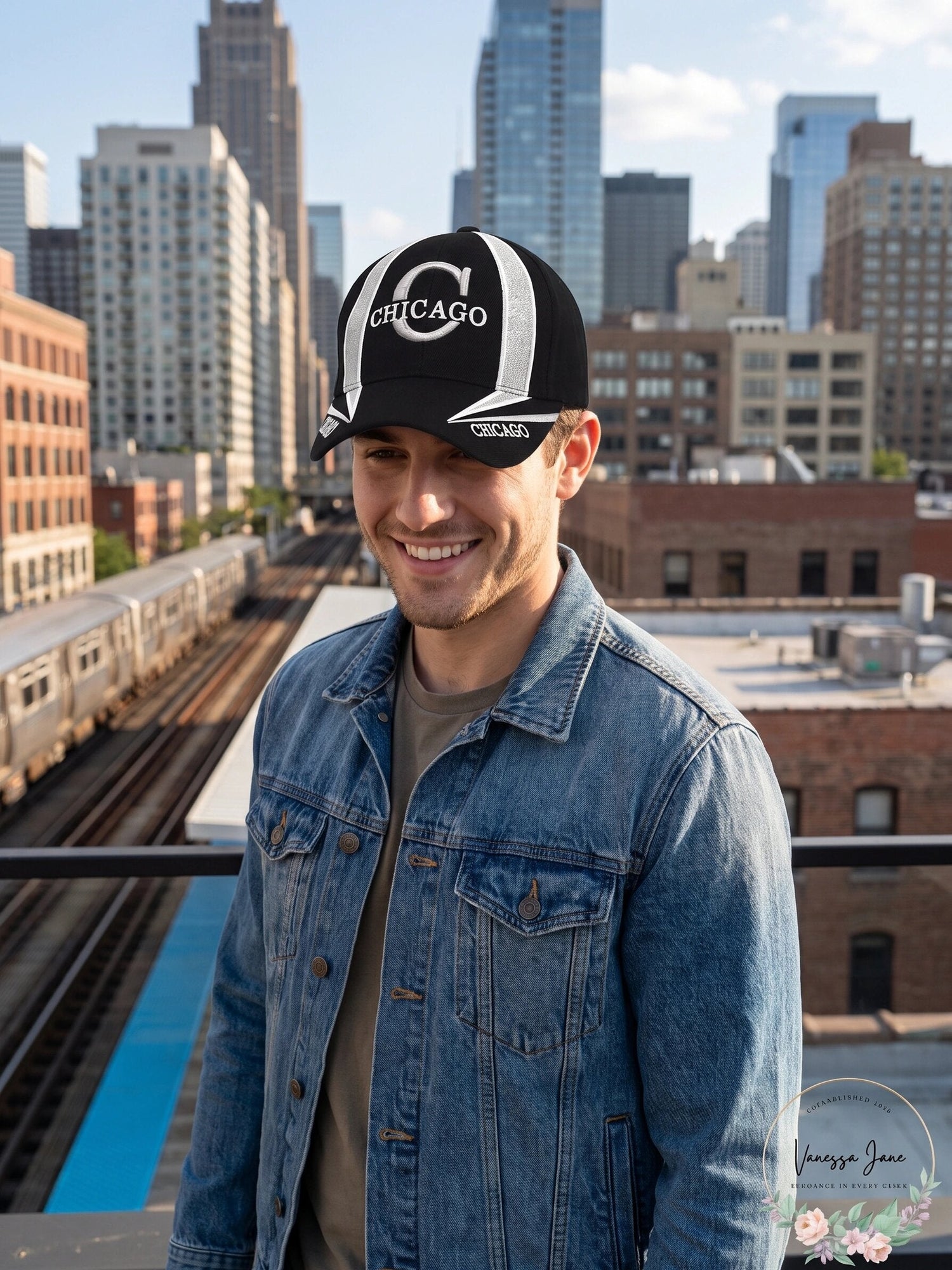 Parquet Chicago Black 3D Embroidered Baseball Cap, Hat