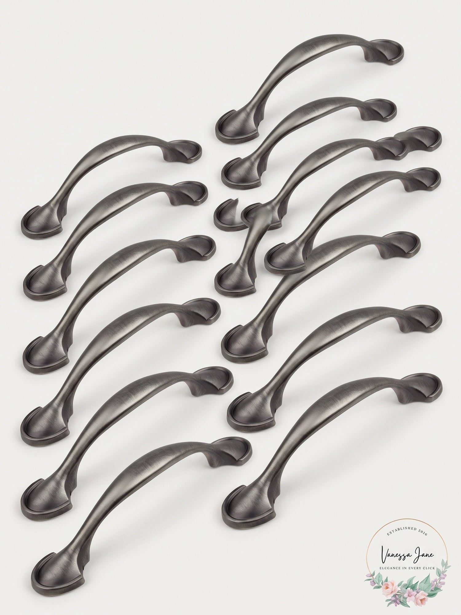 GlideRite  Hardware Type Hooks CC Arch Cabinet Pull, 3in Satin Pewter Lot of 19