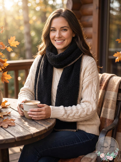 Jenni Womens Printed Sherpa Scarf