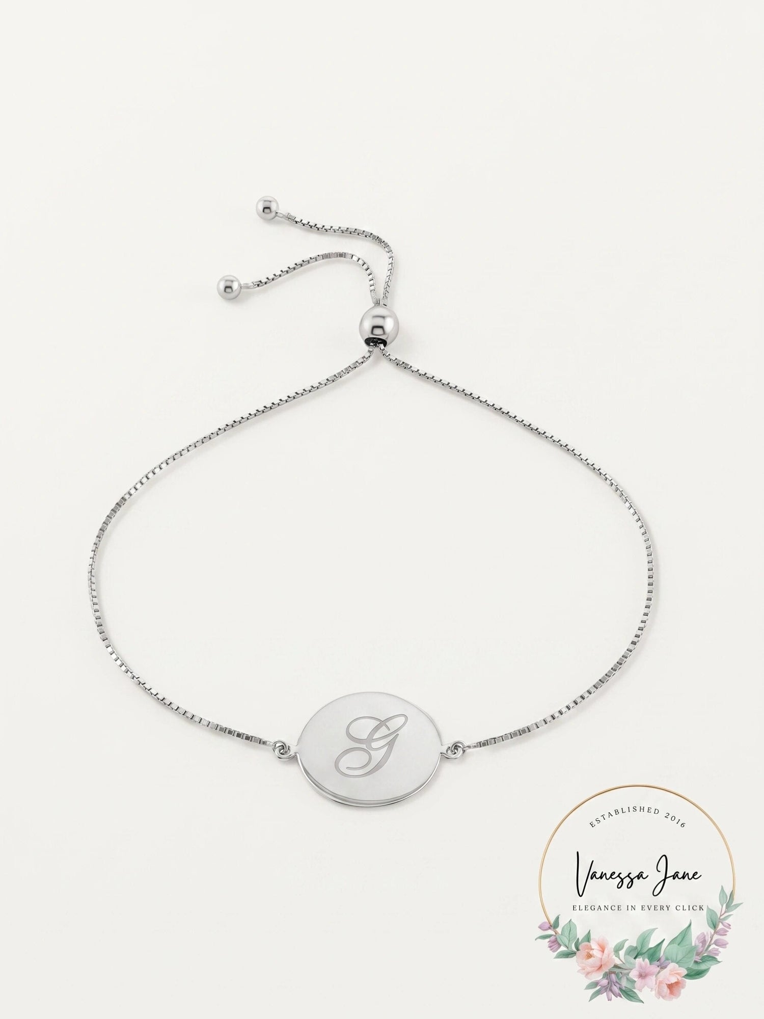 Giani Bernini Engraved Script Initial G Disc Bolo Bracelet in Sterling Silver