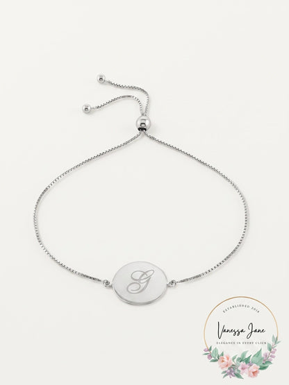Giani Bernini Engraved Script Initial G Disc Bolo Bracelet in Sterling Silver