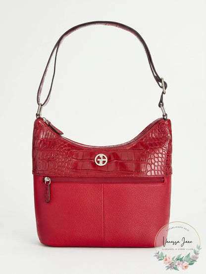 Giani Bernini  Pebble Crocodile Hobo Bag, Red