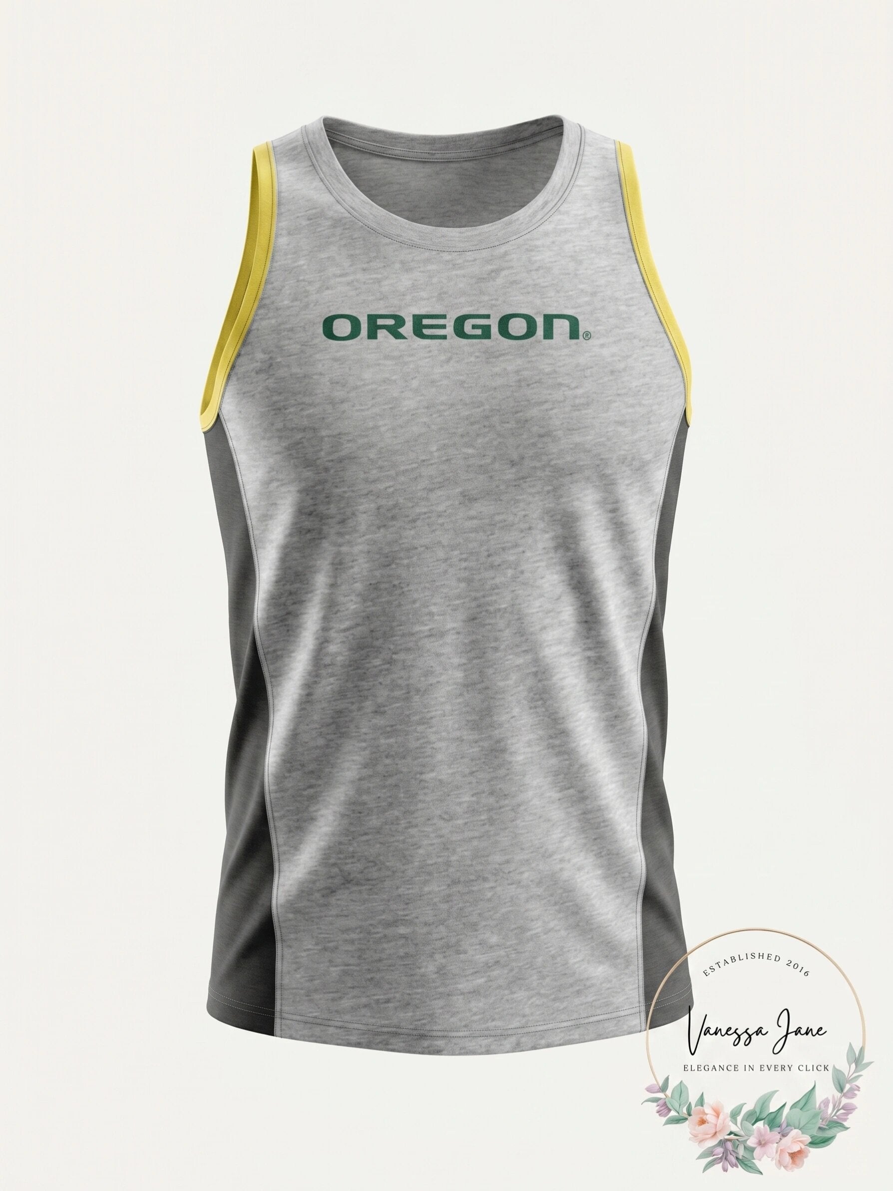NCAA Oregon Ducks Youth Fan Gear Tank Shirt, Large 14-16, Heather Grey