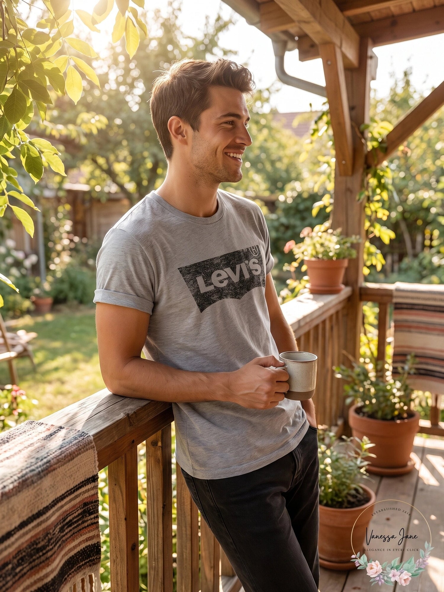 Levis Mens Heathered T-Shirt, Size Medium