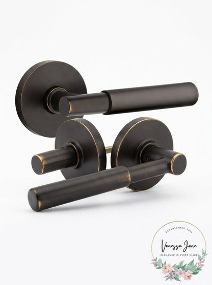Emtek Dummy Lever Set with Disk Rosette and Myles Levers