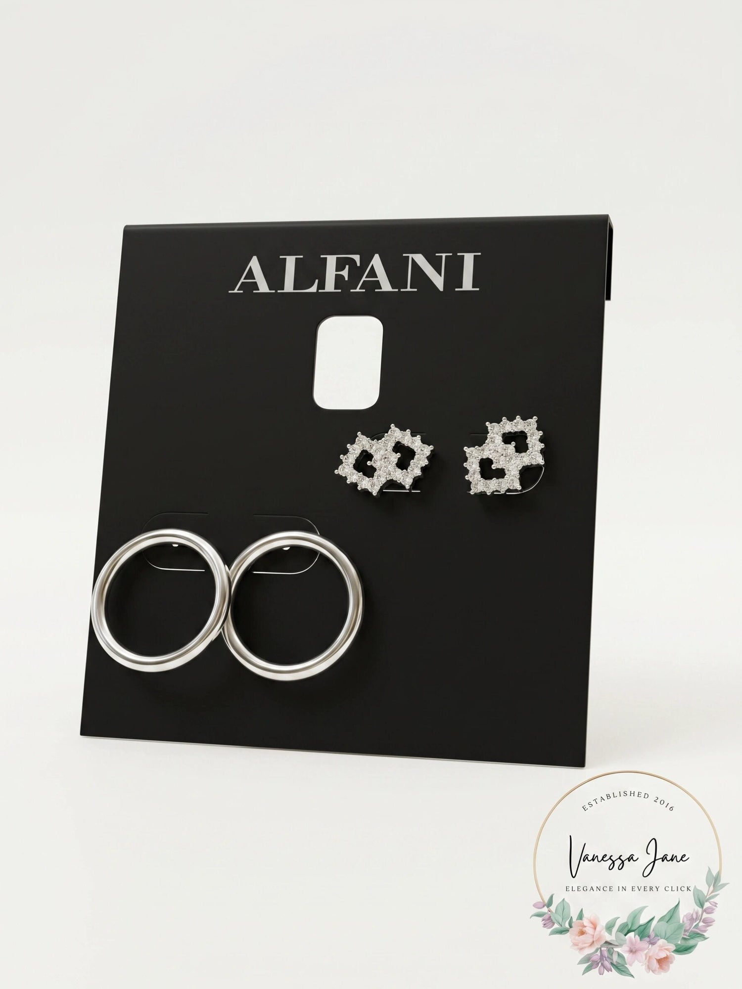 Alfani 2-Pc. Set Pave Bar &amp; Open Circle Drop Earrings