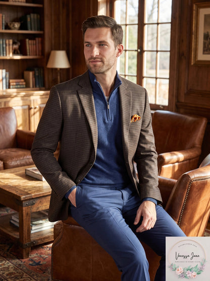 Lauren Ralph Lauren Mens Classic-Fit Ultraflex Stretch Patterned Blazer, 44S