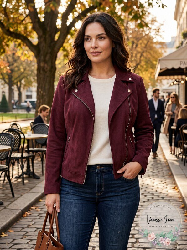 Style &amp; Co Plus Size Faux-Suede Jacket, 0X/Port
