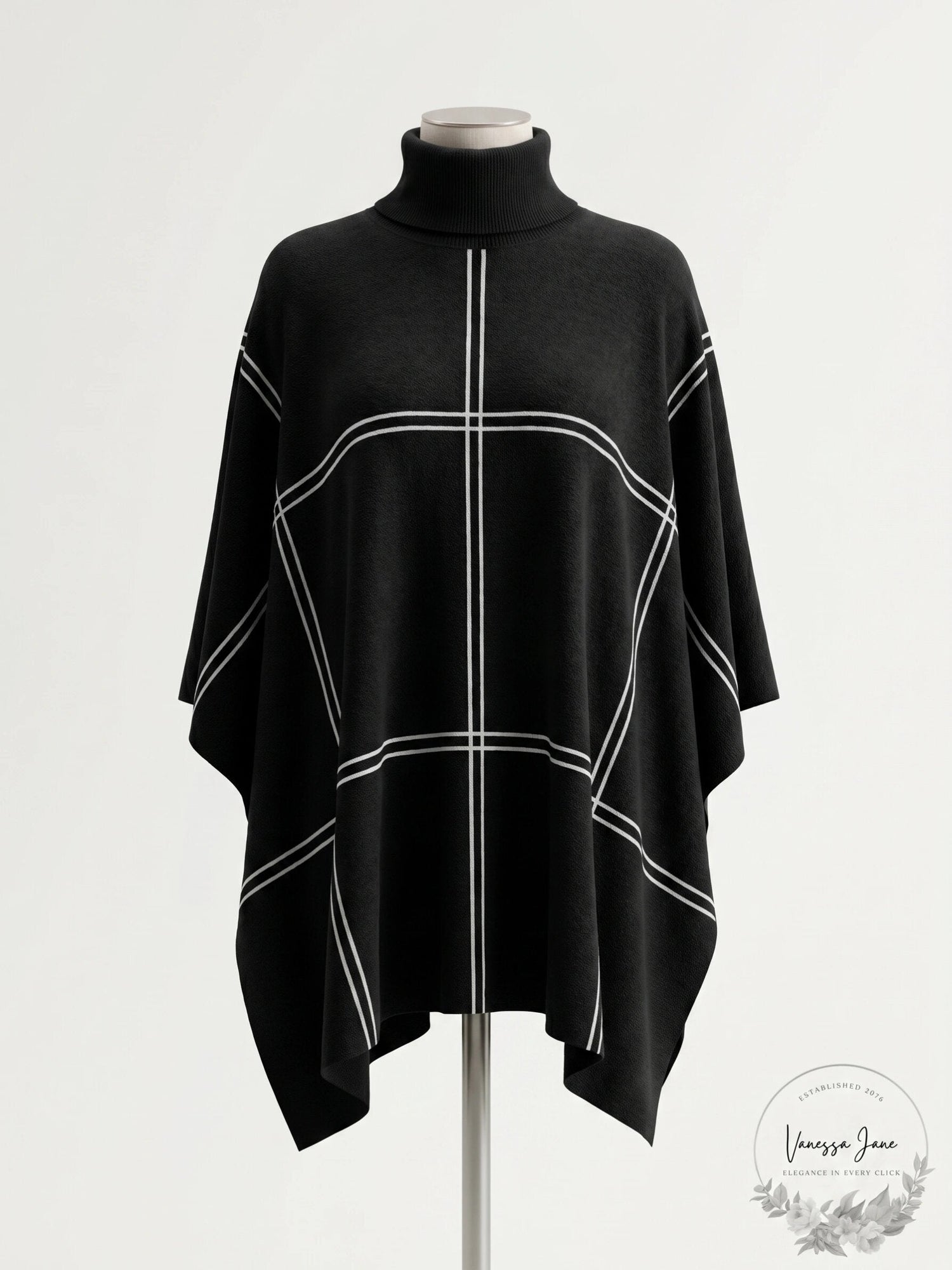 Alfani Grid-Print Turtleneck Sweater