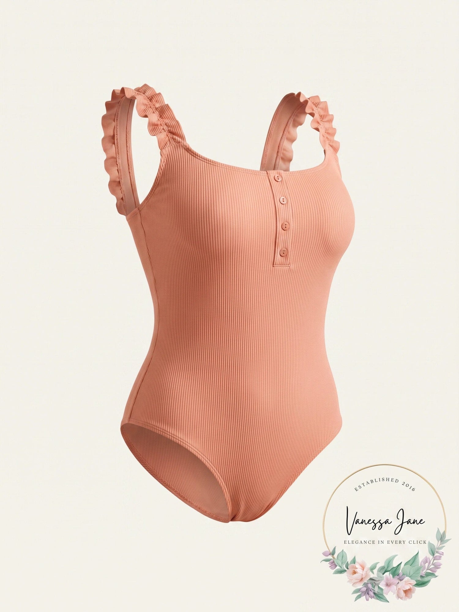Full Circle Trends Trendy Plus Size Ruffled Swimming Suit, Size 3X