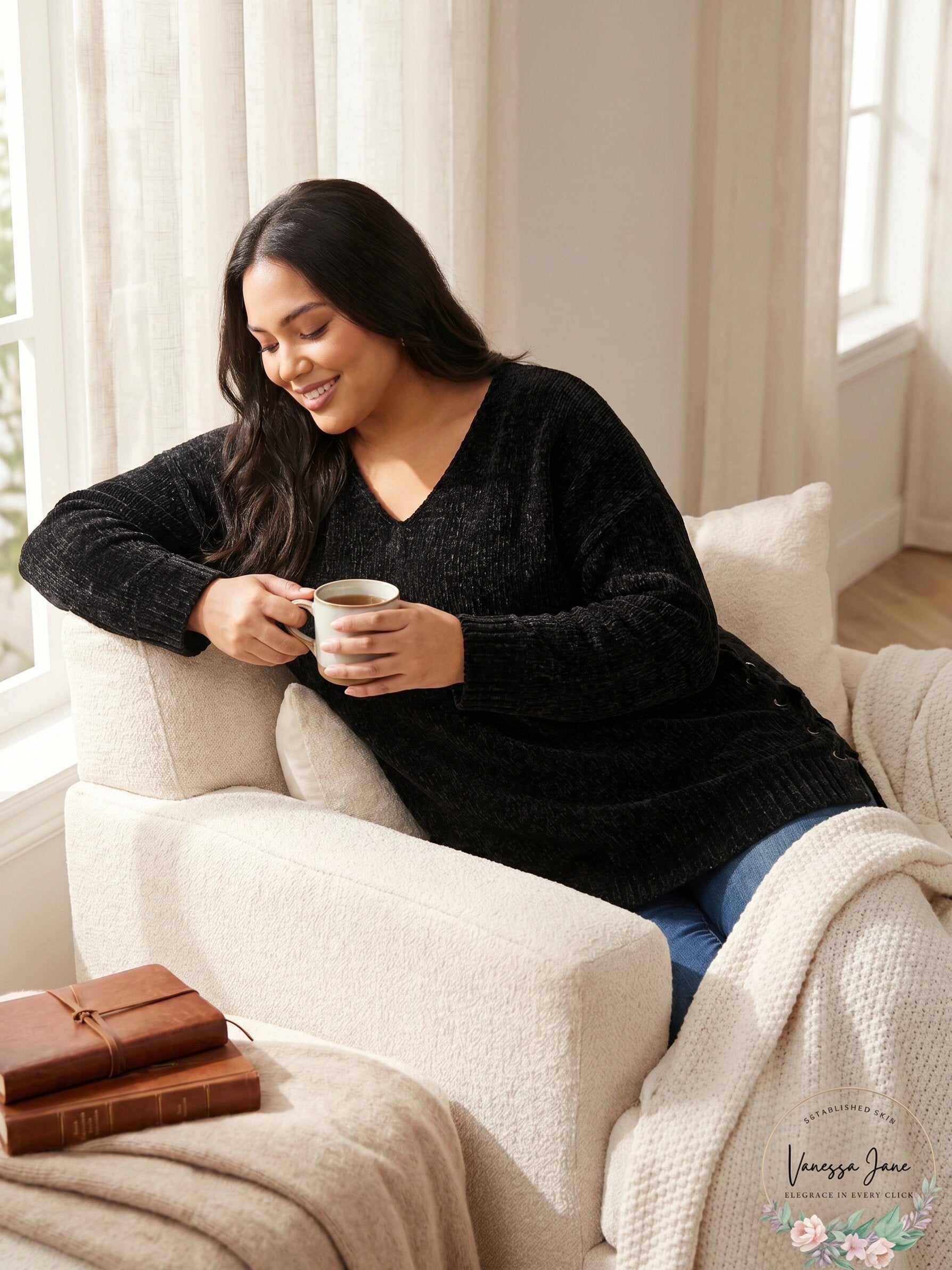 Style &amp; Co Plus Size Chenille Tunic Sweater,Size 1X